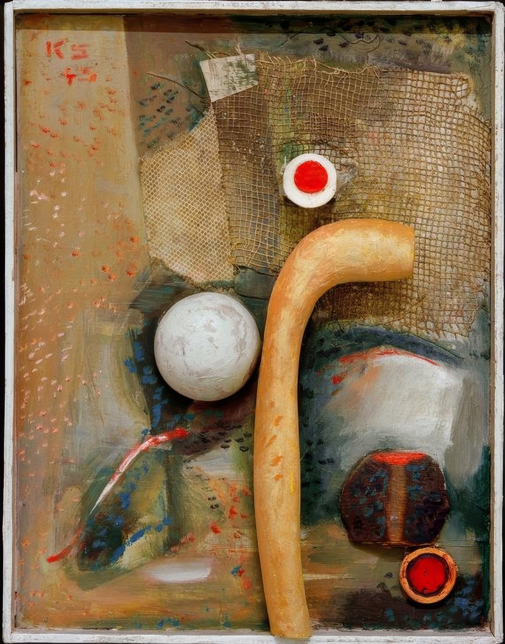 Fredlyst sárga műcsonttal alkotó: Kurt Schwitters