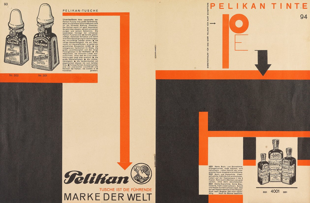 Merz 11 Pelican Ink reklám, 1924. alkotó: Kurt Schwitters
