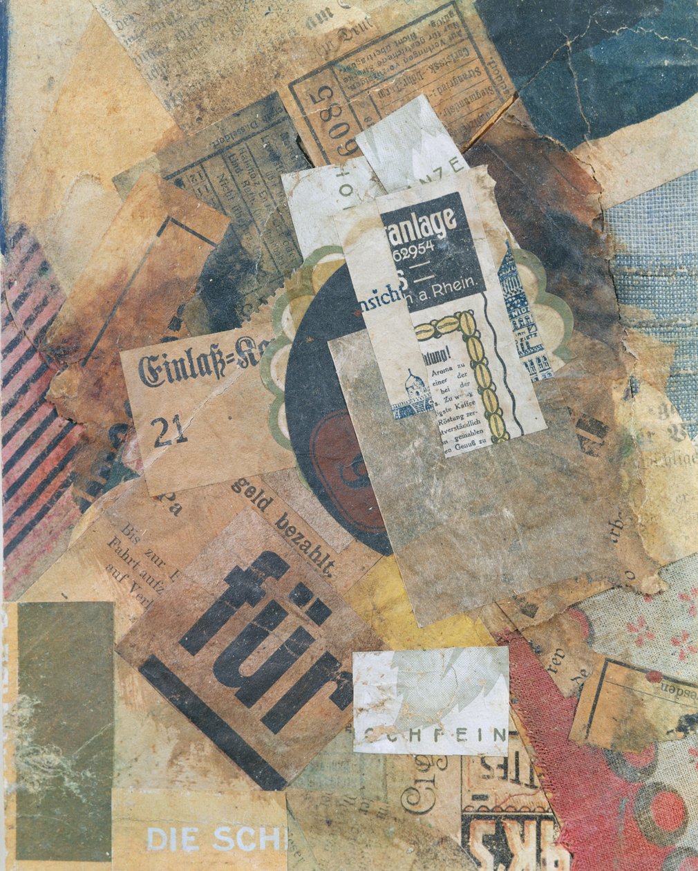Merz 94 zöld folt, 1920 alkotó: Kurt Schwitters