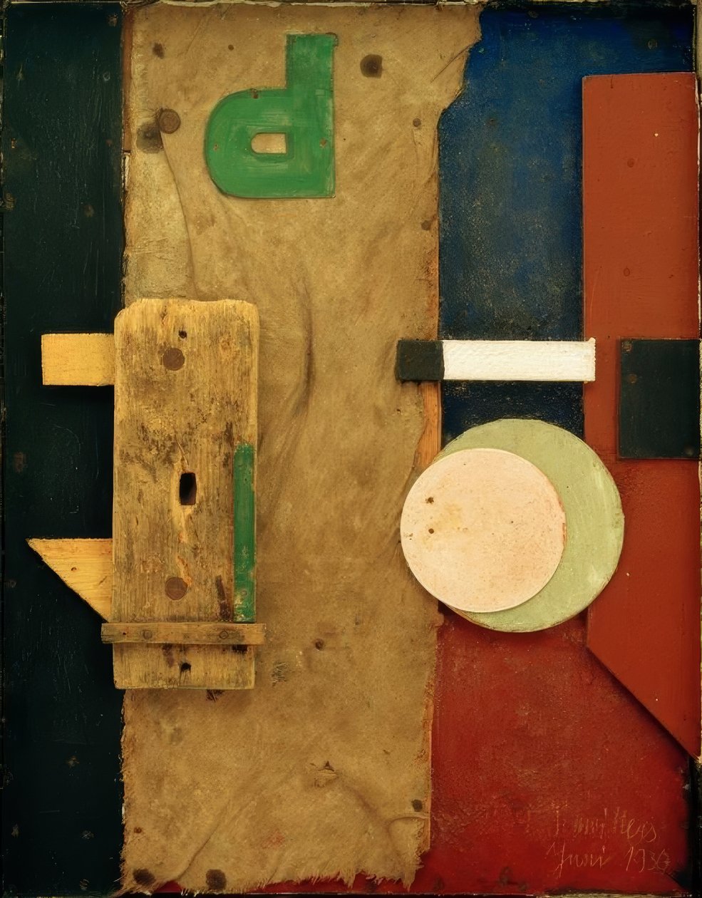 Merzbild P rosa alkotó: Kurt Schwitters
