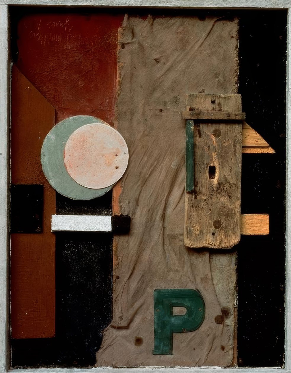 Merzbild P rosa alkotó: Kurt Schwitters