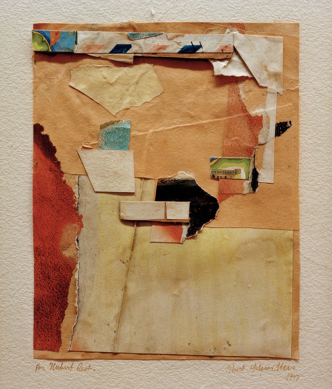 Ohne Titel (Herbert Read számára) alkotó: Kurt Schwitters
