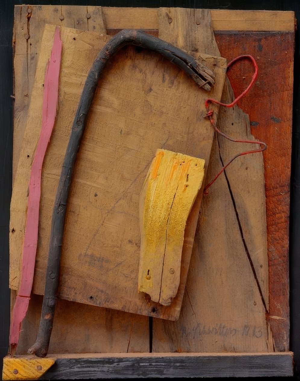 Cím nélkül (Merz kép rózsaszín-sárga) alkotó: Kurt Schwitters