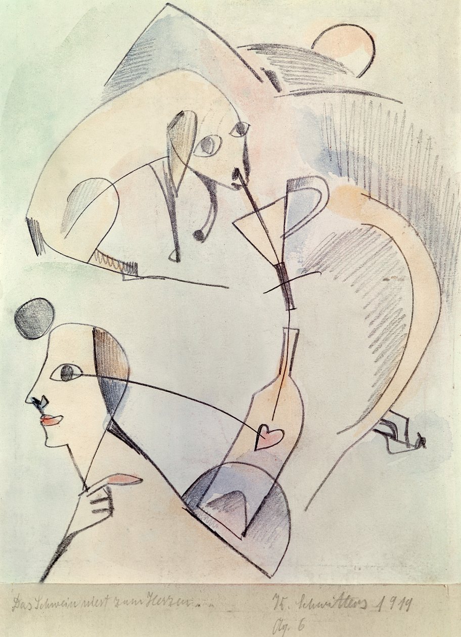 A disznó szív felé tüsszent, 1919 alkotó: Kurt Schwitters