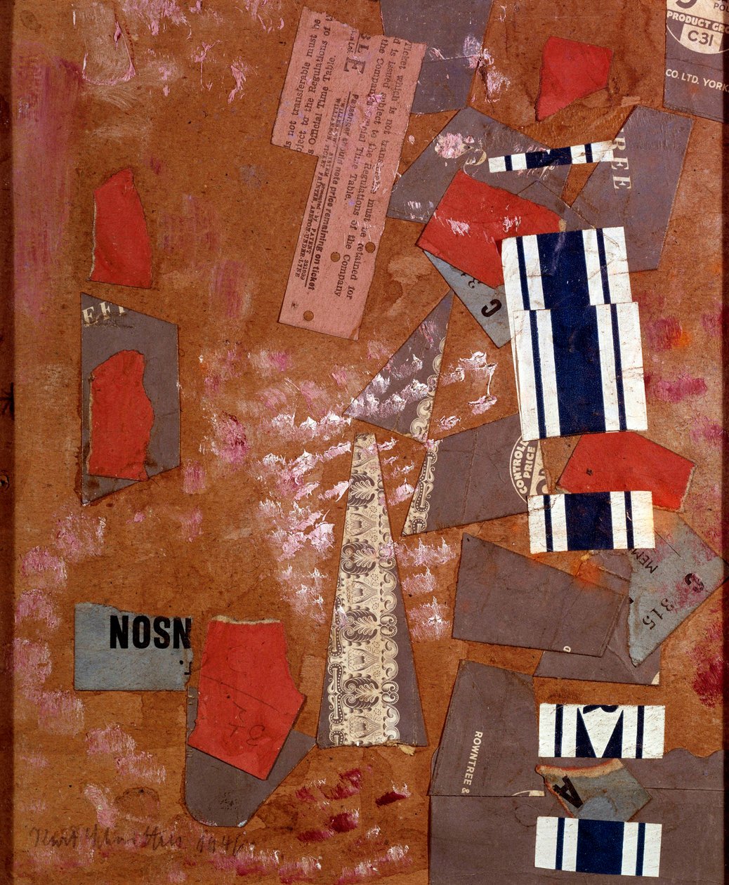 Fehér karneváli kollázs, Kurt Schwitters (1887-1948) 1946 Magángyűjtemény alkotó: Kurt Schwitters
