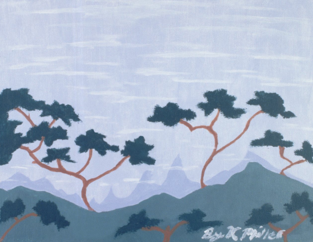 Mountain Peaks, 2004 (akril, vászon nélkül) alkotó: Kurtis L. Miller