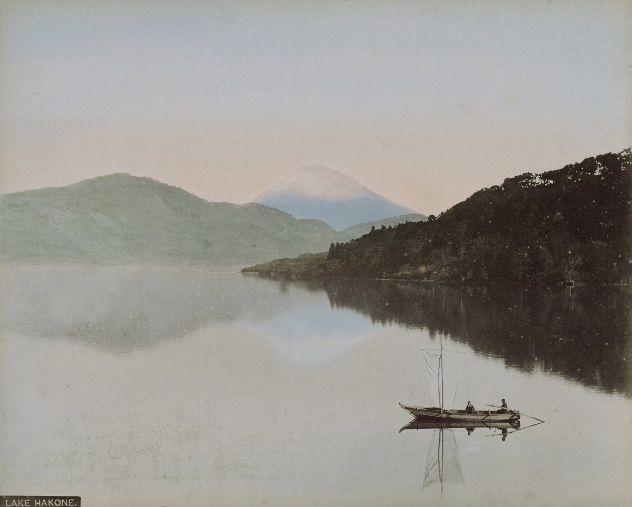 Fuji-Yama a Numadzu mellől, 1890 körül (albumin ezüst nyomatok alkalmazott színnel) alkotó: Kusakabe Kimbei