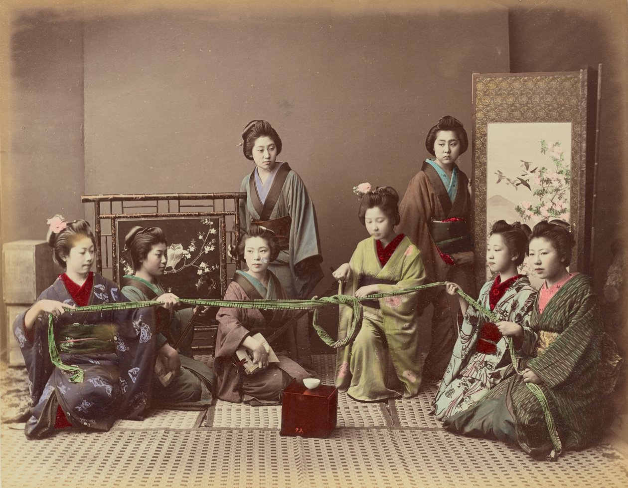 (Konkonchiki) Japán lány játék játék alkotó: Kusakabe Kimbei
