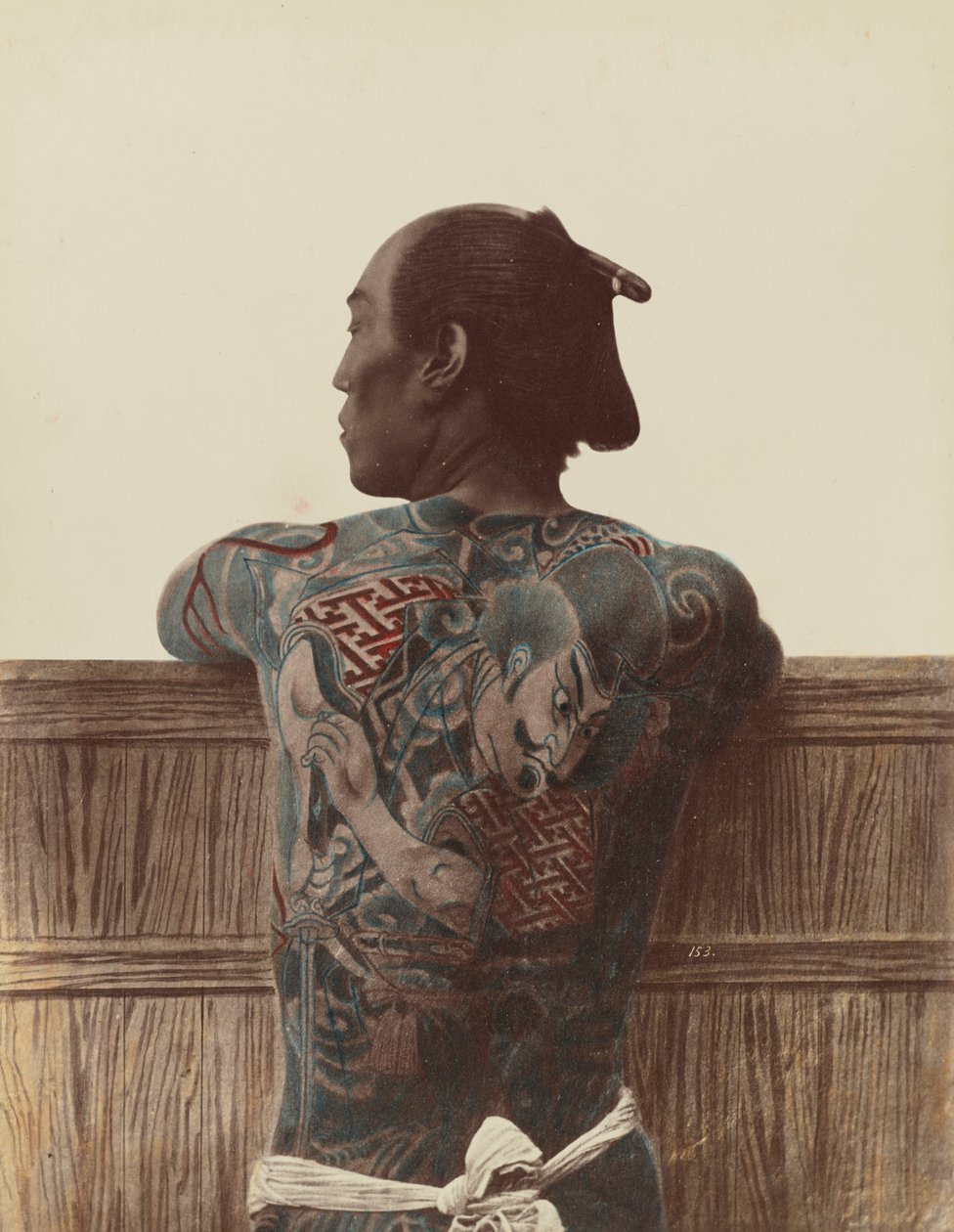 Japán tetoválás, 1880 körül alkotó: Kusakabe Kimbei