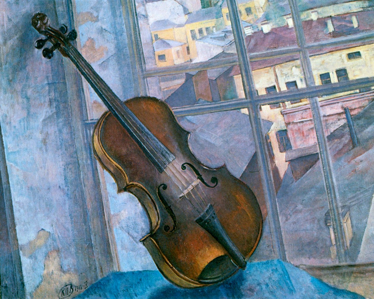Csendélet hegedűvel, 1918 alkotó: Kuz