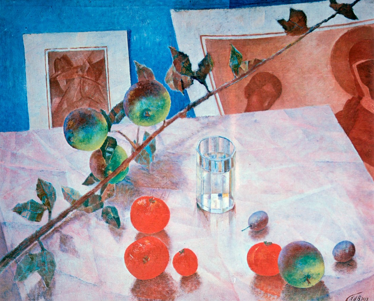 „Rózsaszín csendélet”, 1918 alkotó: Kuz