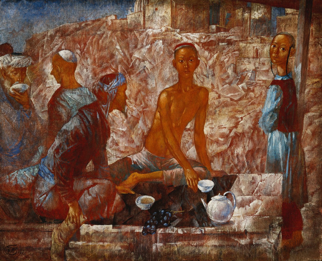 Szamarkand jelenet alkotó: Kuzma Sergeevich Petrov Vodkin