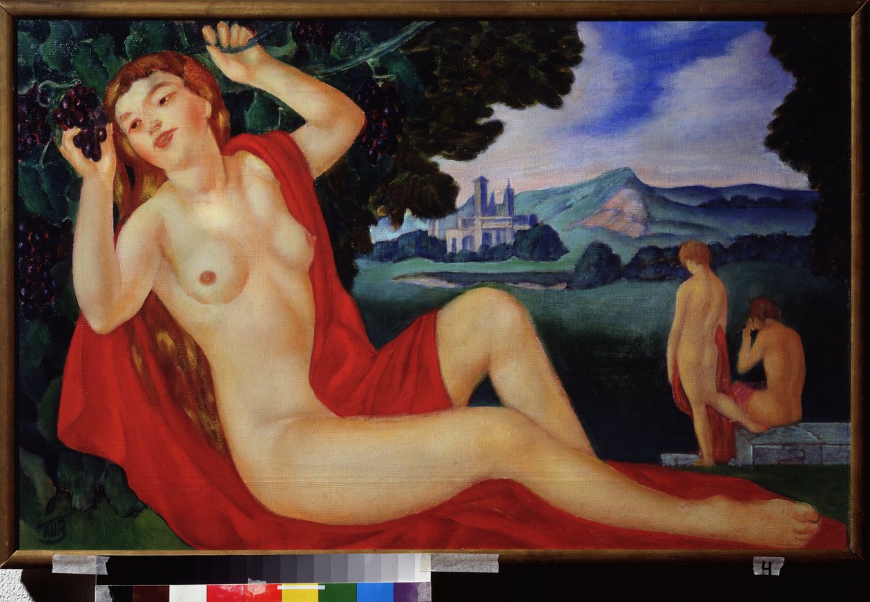 Bacchus papnője. Kuzma Szergejevics Petrov Vodkin (Petrov-Vodkin) festménye (Kouzma Petrov Vodkin) (Petrov-Vodkin) (1878-1939), olaj, vászon alkotó: Kuzma Sergeevich Petrov Vodkin