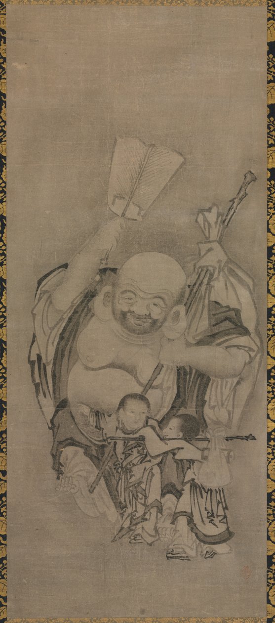 Hotei a taoista halhatatlanokkal: Hotei alkotó: Kyūseki Tomonobu