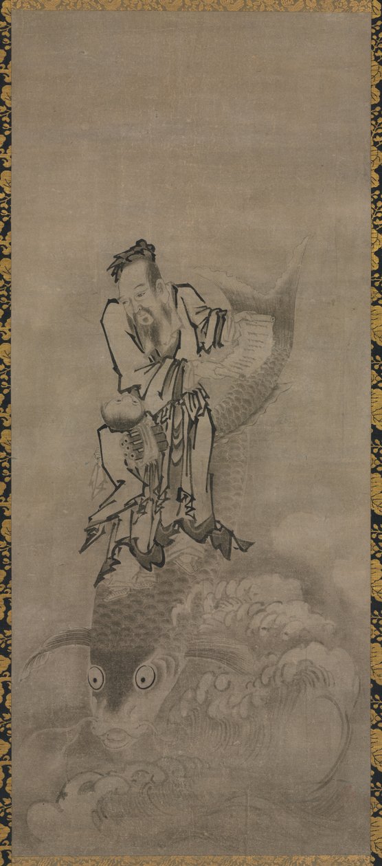 Hotei a taoista halhatatlanokkal: Halhatatlan ponty alkotó: Kyūseki Tomonobu