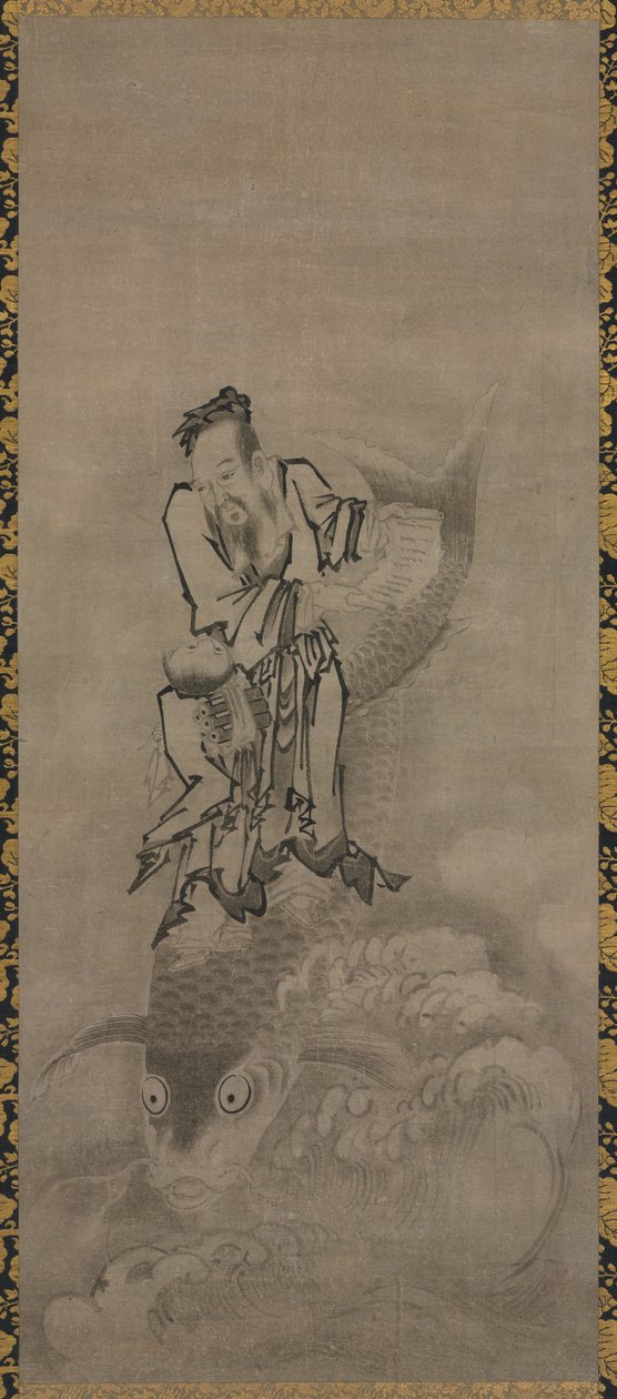 Hotei taoista halhatatlanokkal, 1600-as évek vége – 1700-as évek eleje. alkotó: Kyūseki Tomonobu