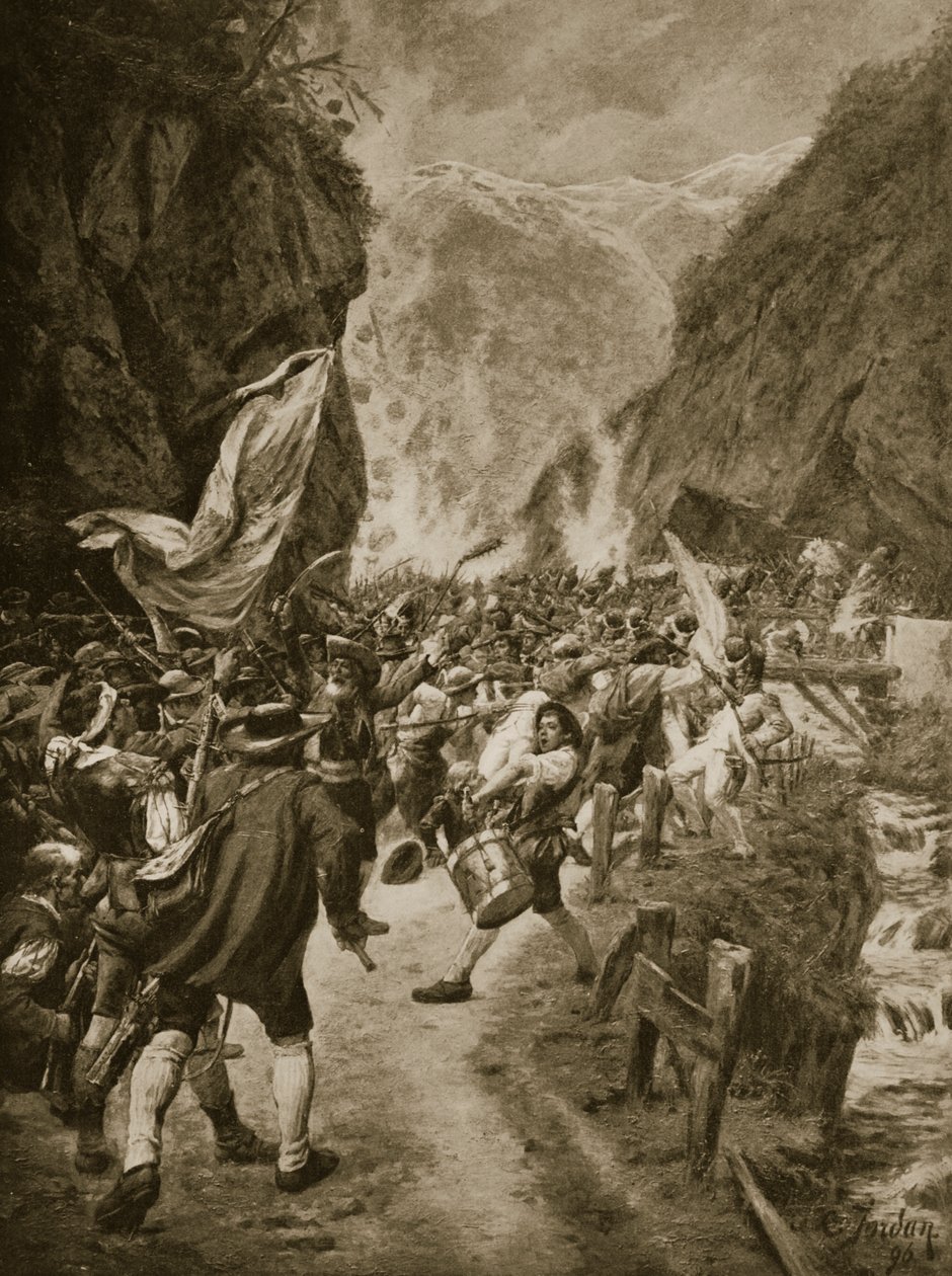 A tiroliak felkelése, 1809 alkotó: L. Jordan