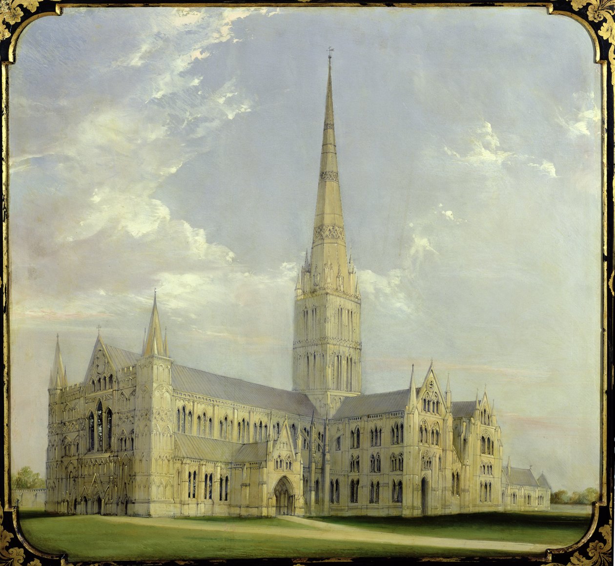 Salisbury katedrális (olaj) alkotó: L. and Bettridge, H. Jennens
