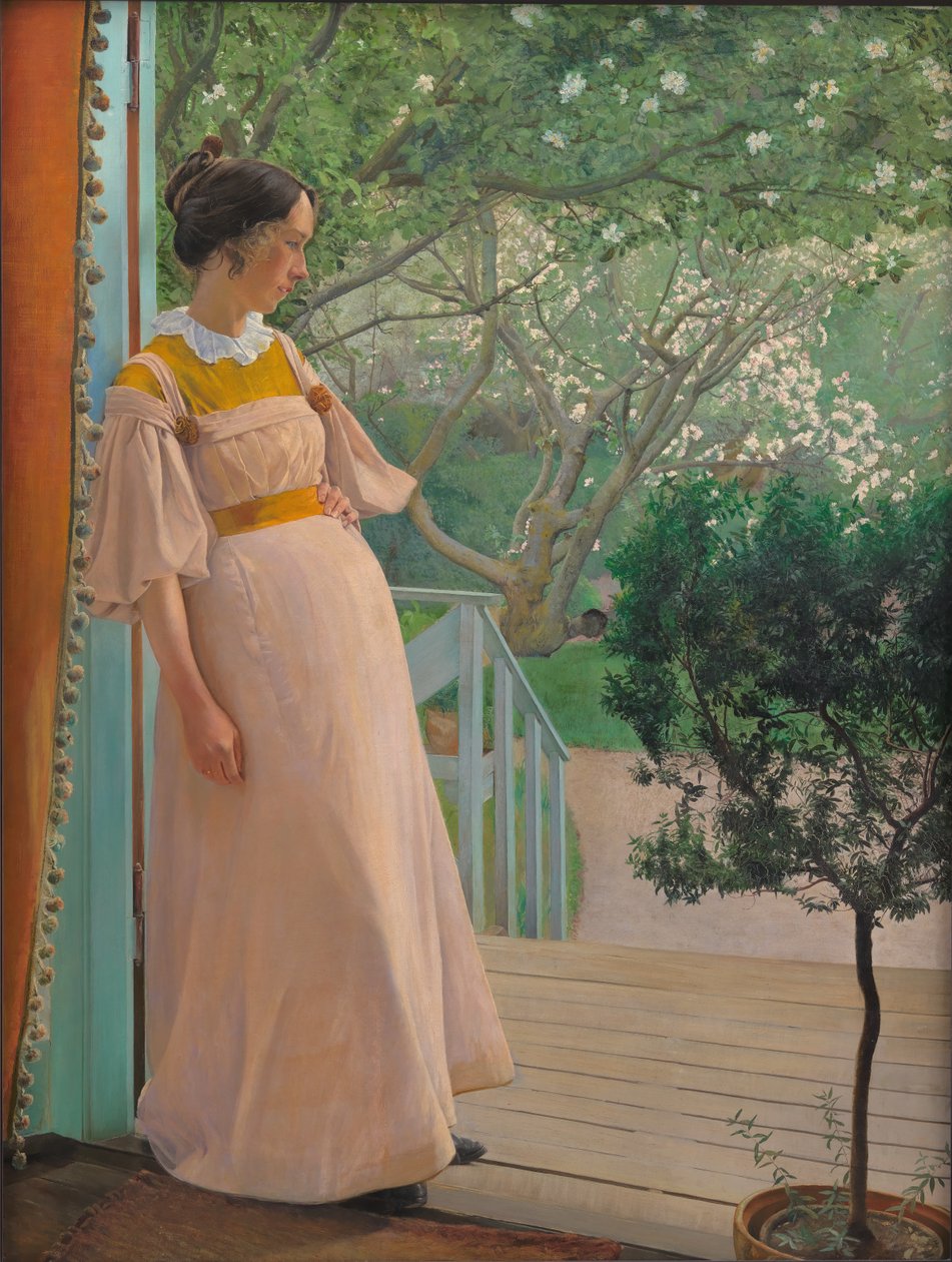 A francia ablakoknál. A művész felesége alkotó: Laurits Andersen Ring