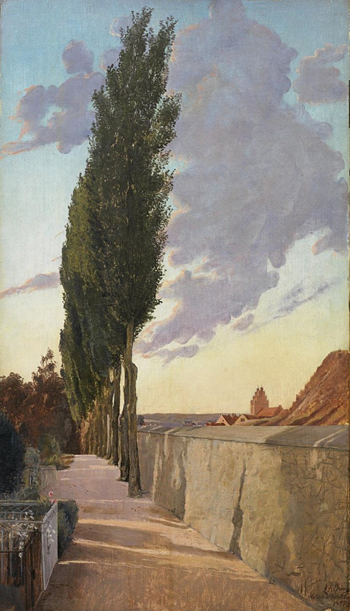 Táj nyárfákkal. Szeptember este alkotó: Laurits Andersen Ring