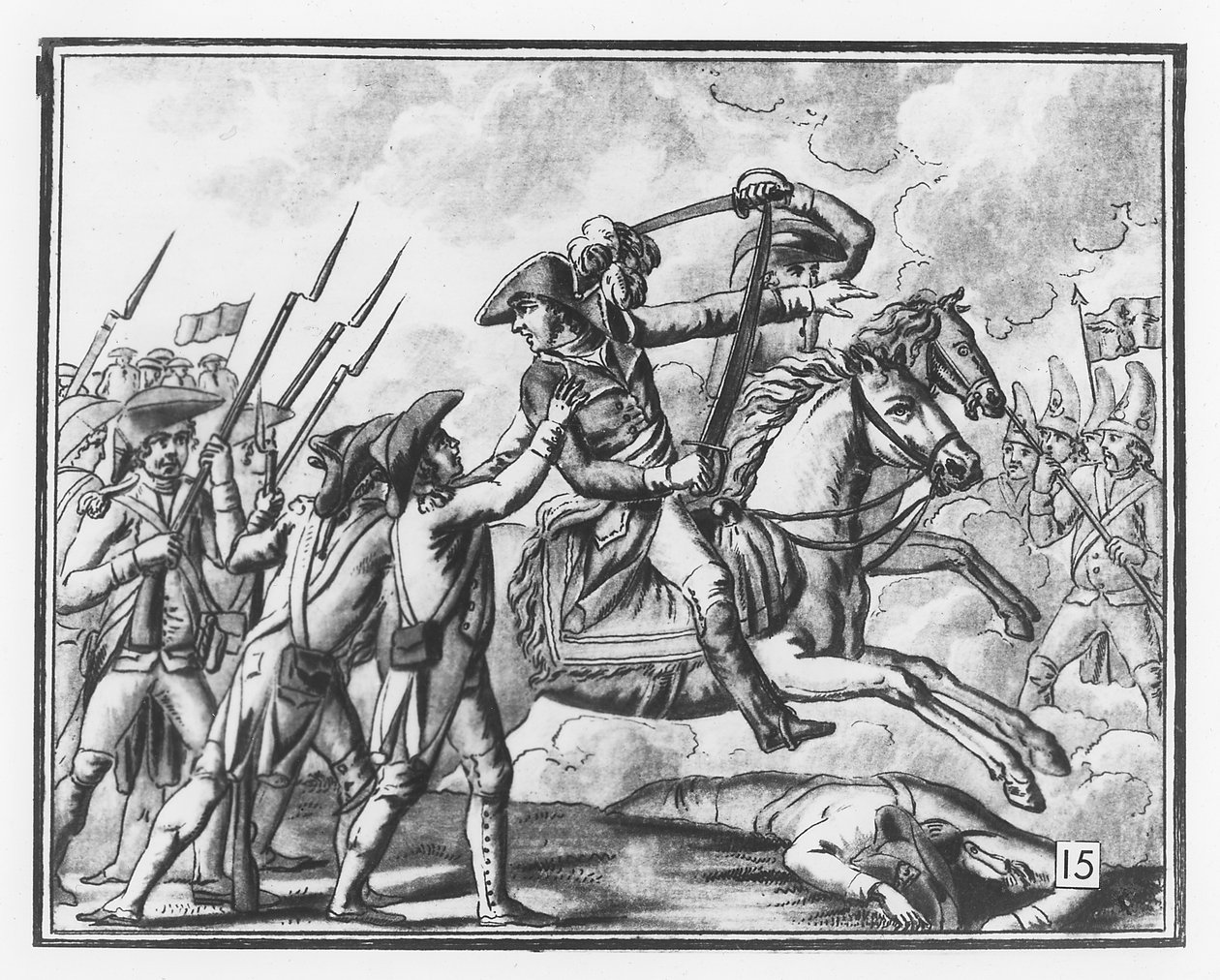 Joubert tábornok halála a novi csatában, 1799 alkotó: L.F. Labrousse