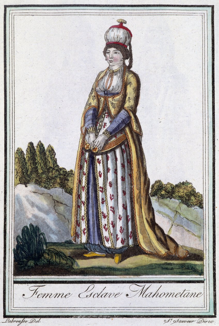Mohamedán rabszolganő – J. Grasset St Sauveur „” Encyclopédie des voyages” című kötetében, szerk. Deroy, Párizs alkotó: L.F. Labrousse