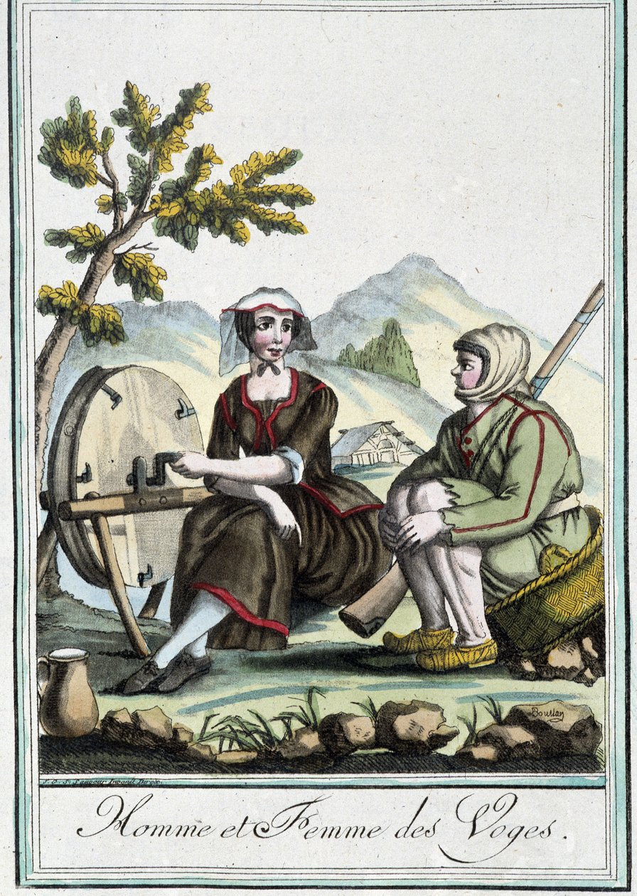 Férfi és nő a Vogézekből – J. Grasset St Sauveur, Deron, Párizs „” Utazások enciklopédiájában” alkotó: L.F. Labrousse