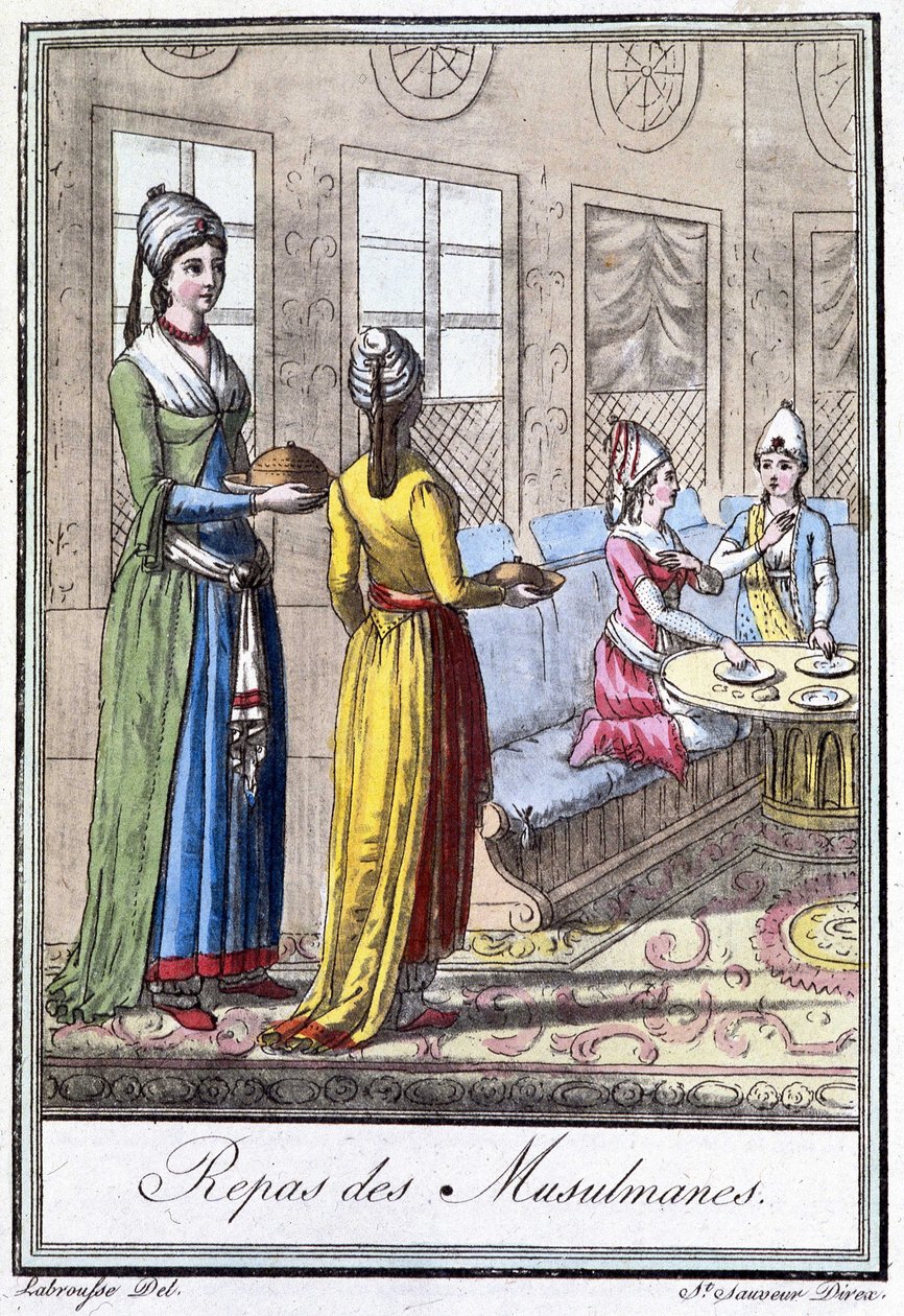 Muslim Meal – J. Grasset St Sauveur „” utazási enciklopédiájában”, szerk. Deroy, Párizs alkotó: L.F. Labrousse