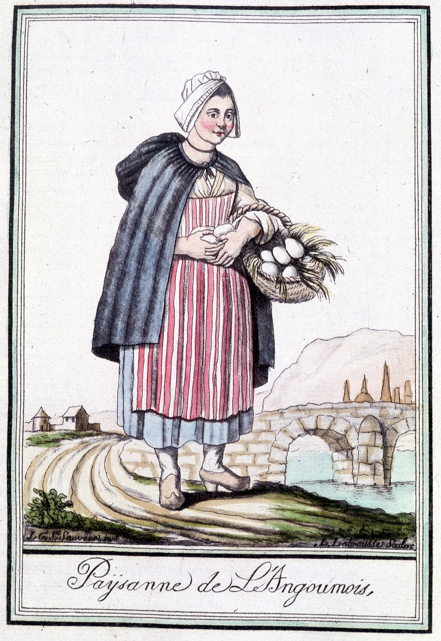 Parasztasszony Angoumoisból – J. Grasset St Sauveur, Deron, Párizs „” Utazások enciklopédiájában” alkotó: L.F. Labrousse