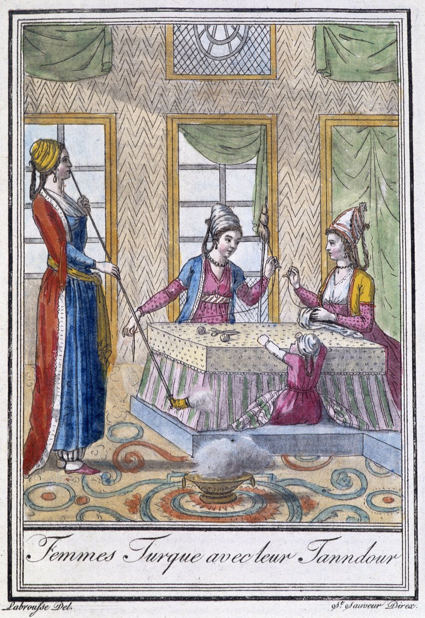 Török nők tanndourukkal – J. Grasset St Sauveur „” Utazások enciklopédiájában”, szerk. Deroy, Párizs alkotó: L.F. Labrousse