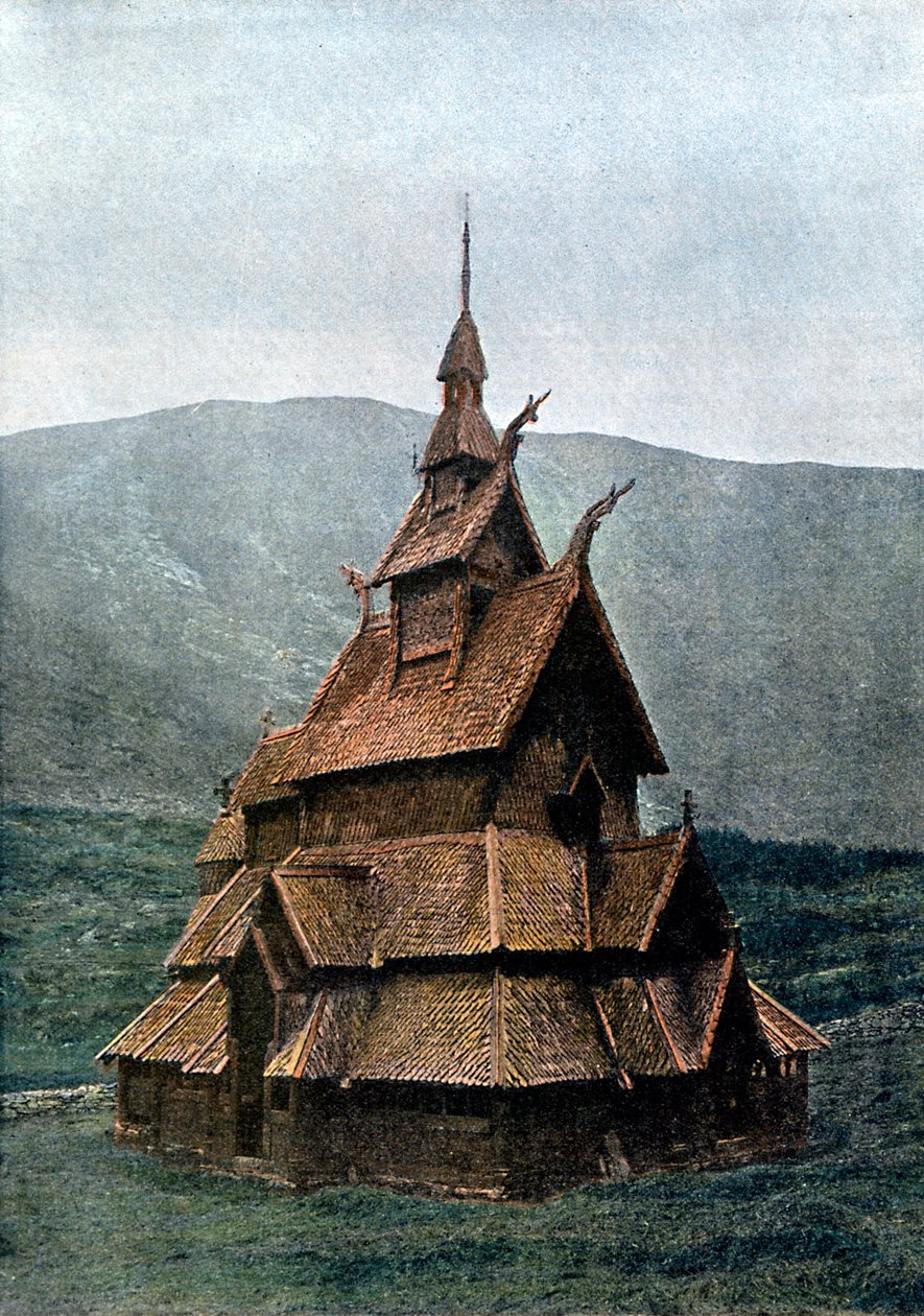 Borgund oszloptemplom, Sogn og Fjordane, Norvégia, 1890 alkotó: L Boulanger