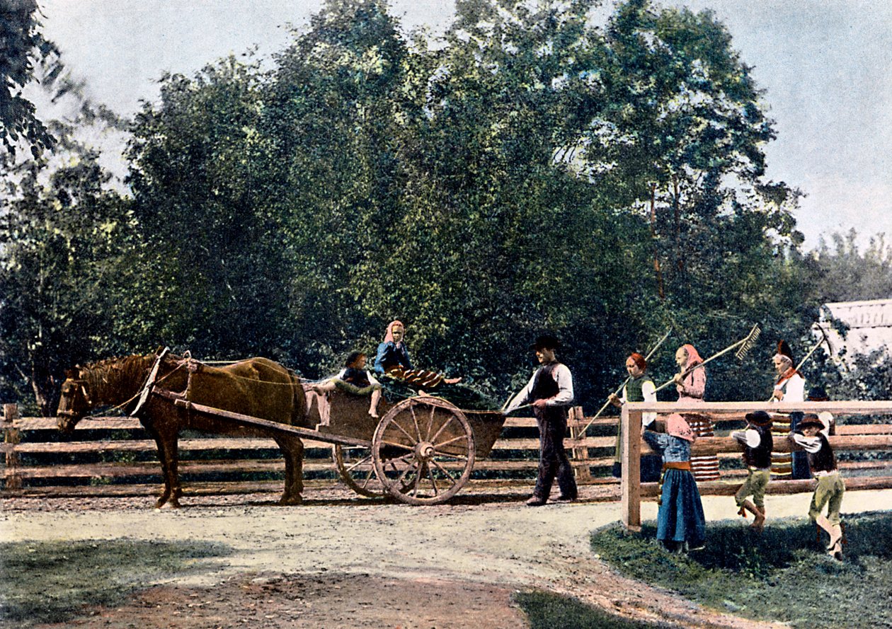 Parasztok az aratás végén, Svédország, 1890 körül alkotó: L Boulanger