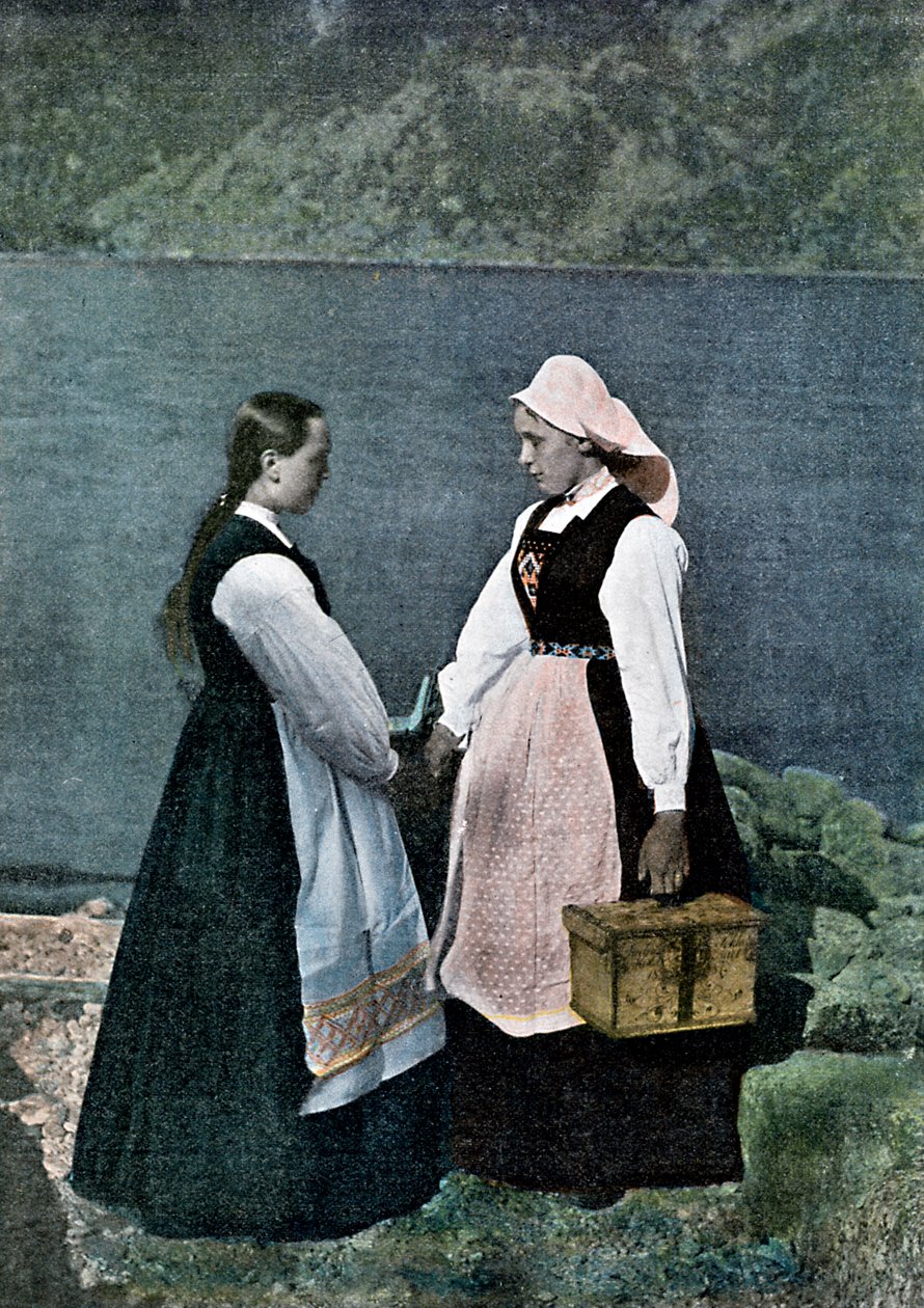 Postásnő, Sognafjorden, Norvégia, 1890 alkotó: L Boulanger