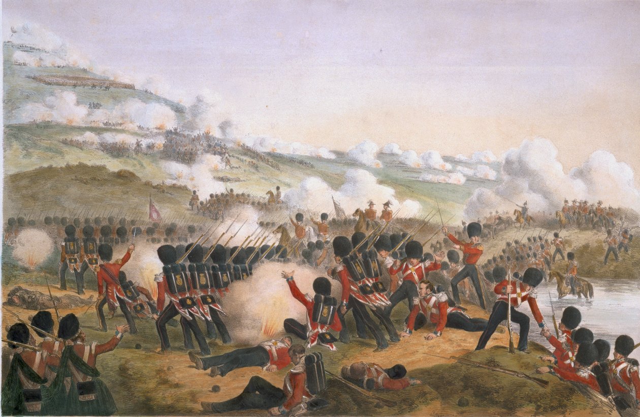 Az őrök nagy rohama az Alma magaslatán a krími háború alatt, 1854 (színes litó) alkotó: L. Huard