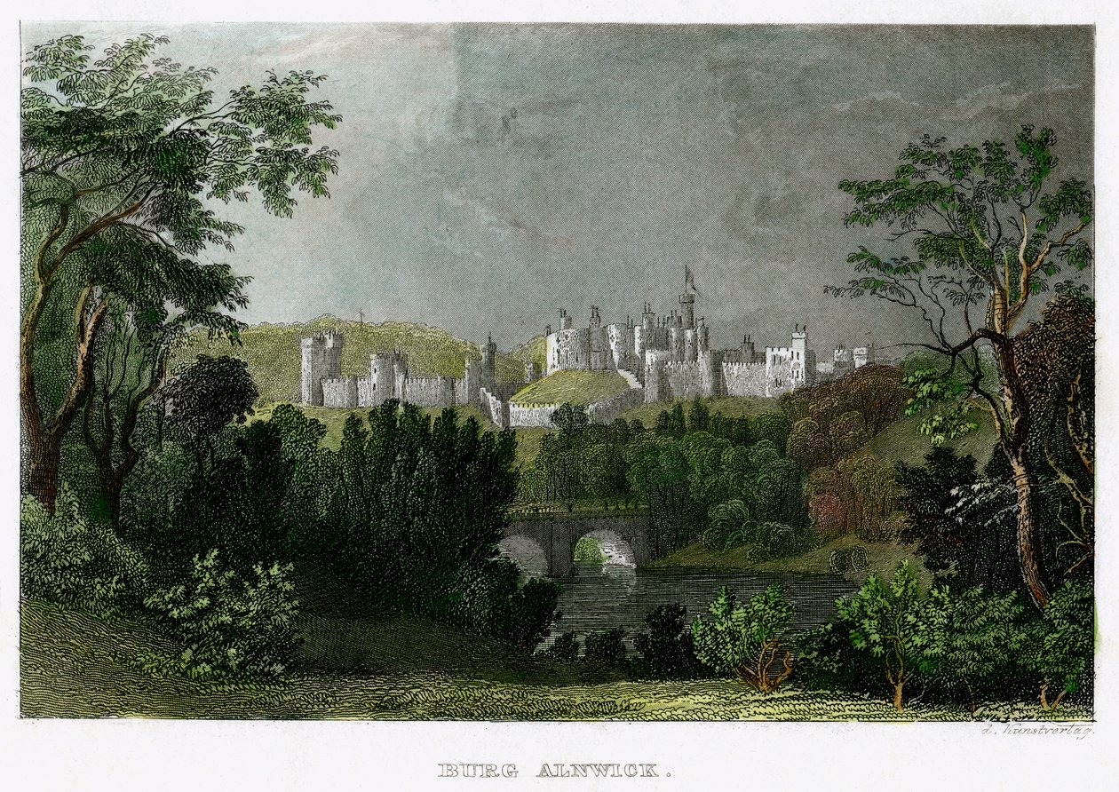Alnwick kastély, Northumberland, 18-19. század. alkotó: L Kunstvortag