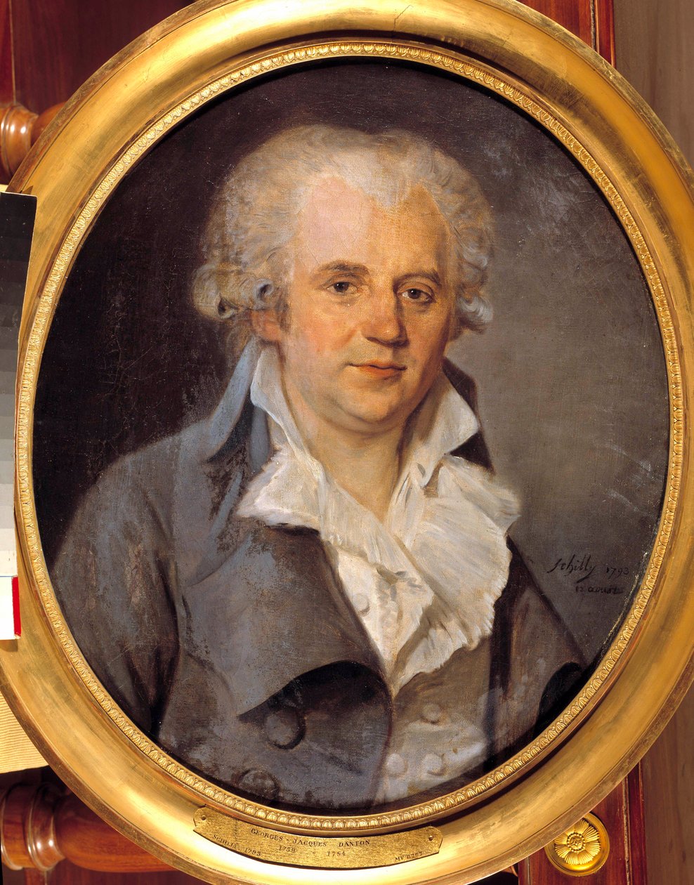 Georges Jacques Danton hagyományos ügyvéd (1759-1794) portréja augusztus 12. alkotó: L. L. Schilly