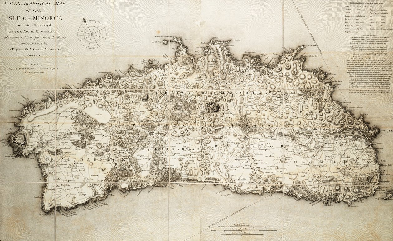 Menorca térképe alkotó: L. S. de la Rochette