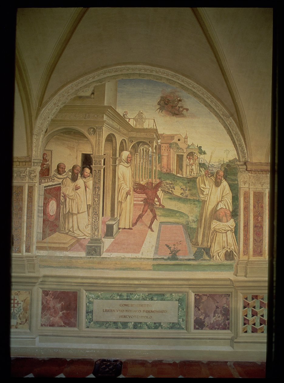 Szent Benedek korbácsolása, Szent Benedek életéből alkotó: L. Signorelli