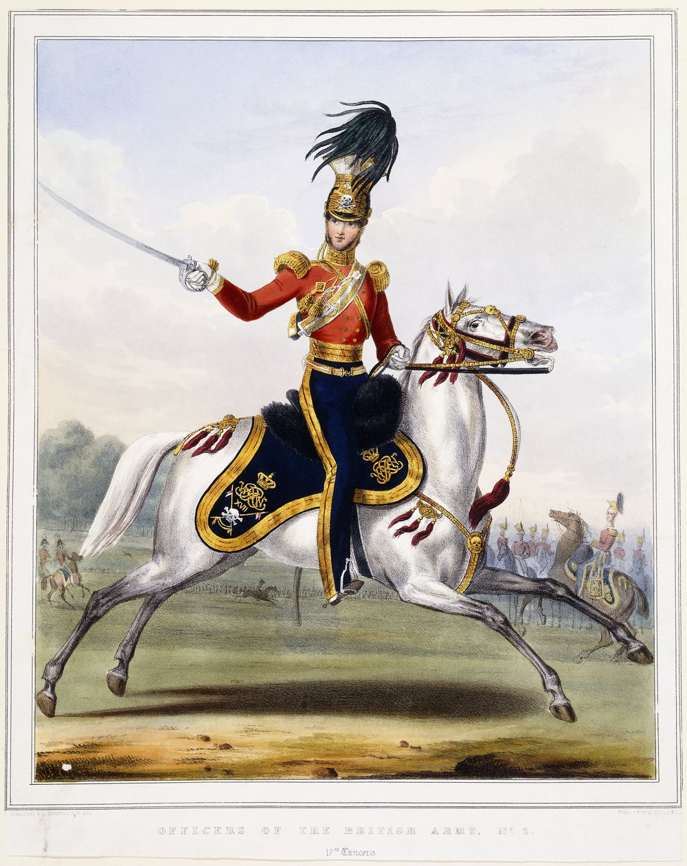 A 17. Lancers tisztje lóháton, 1833-1836 alkotó: L. and Eschauzier Mansion