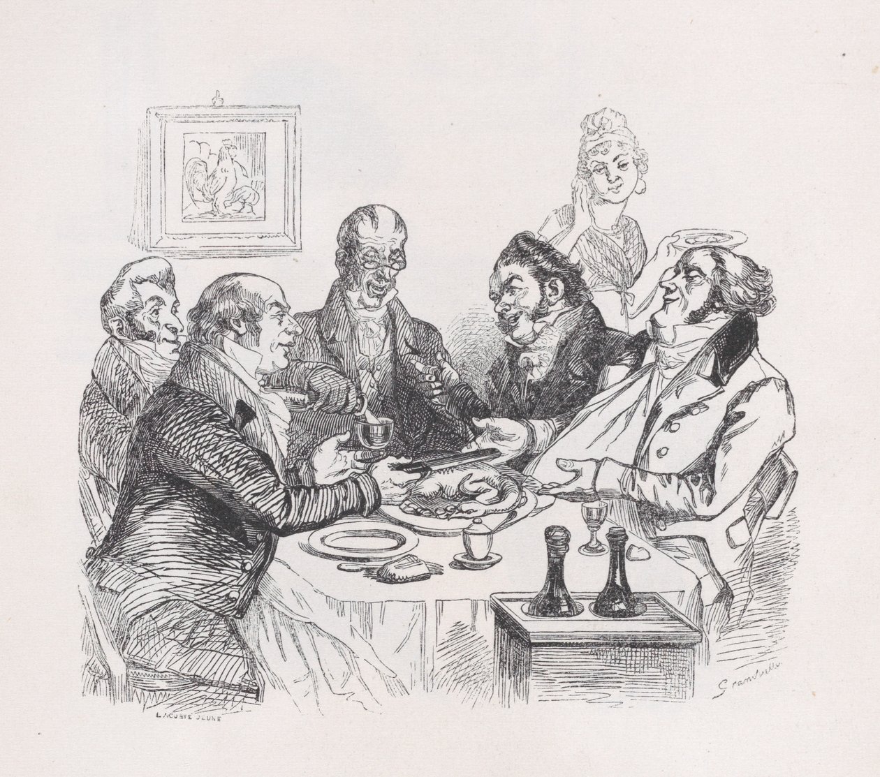 Csirke dicsérete Béranger teljes műveiből, 1836. alkotó: Lacoste