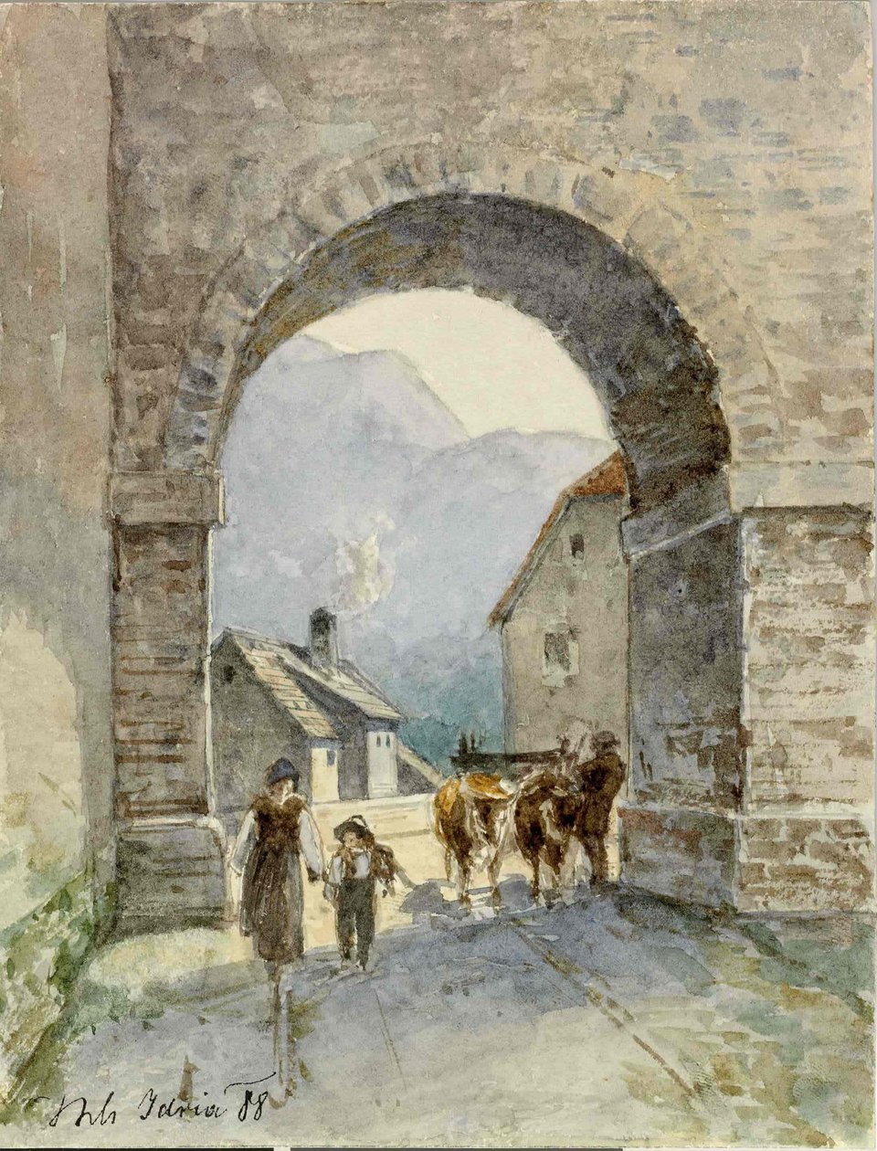 Idrija-kilátás az árkádon alkotó: Ladislav Benesch