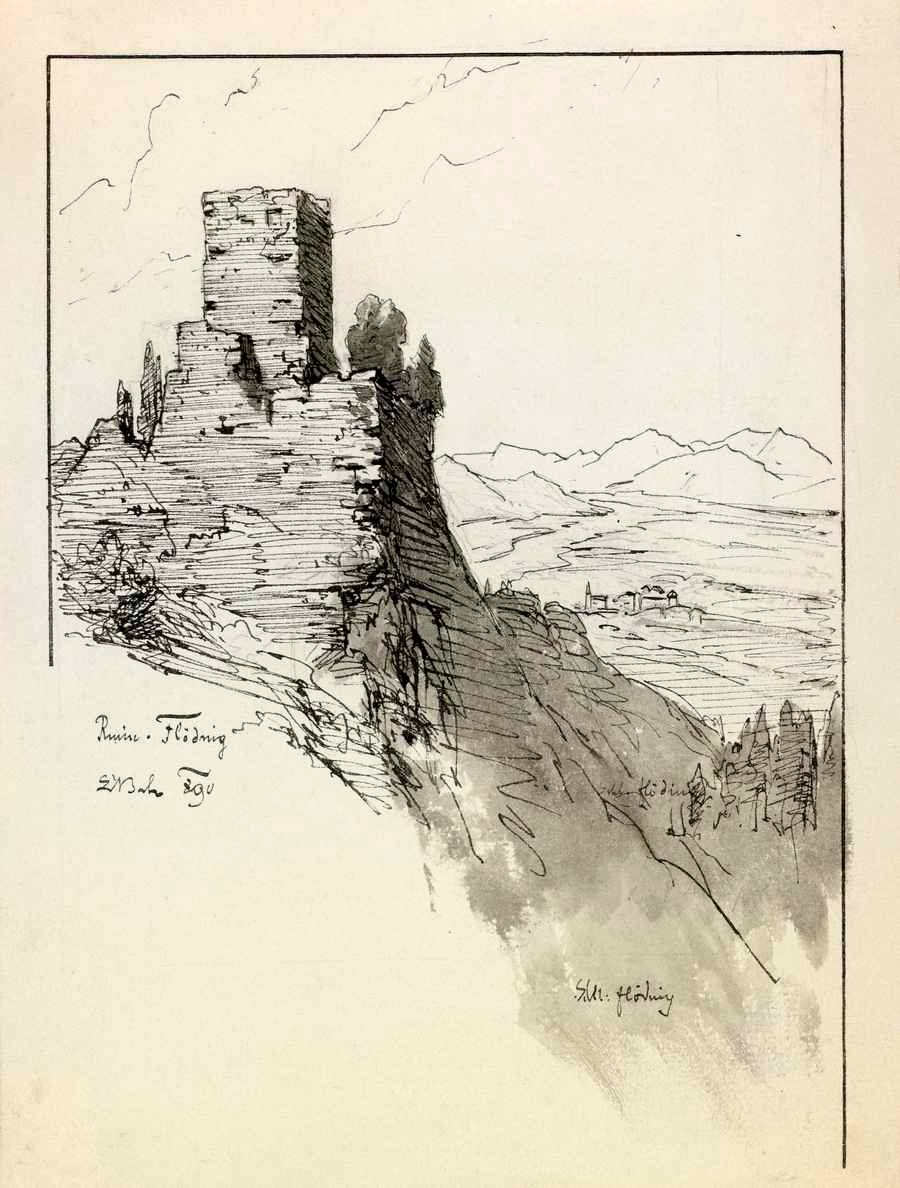 A Smlednik -kastély romjai alkotó: Ladislav Benesch