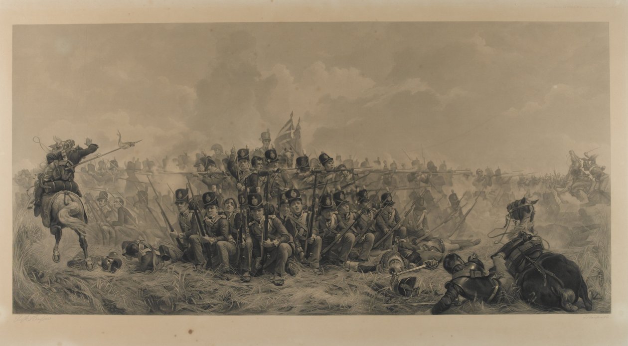 Quatre-Bras 1815, metszet: F. Stacpoole, 1875 alkotó: Lady Butler