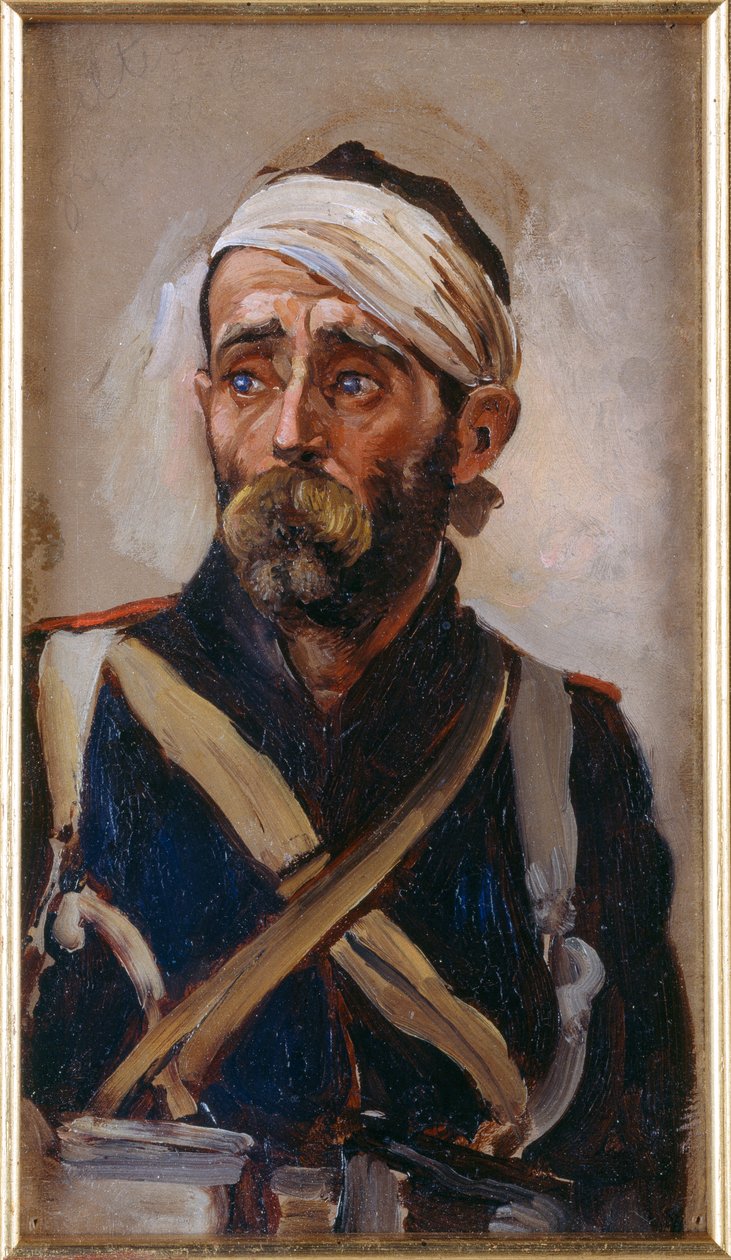 Tanulmány egy sebesült gárdistáról, Krím, 1874 körül alkotó: Lady Butler