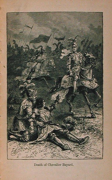 Chevalier Bayard halála (1476-1524) 1899-ben megjelent Little Arthurs, Franciaország története: a legrégibb időktől a második birodalom bukásáig című illusztrációja. alkotó: Lady M. Chalcott