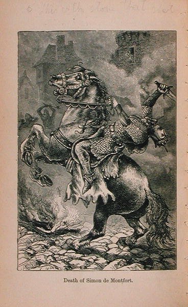 Simon De Montfort halála (1150-1218) 1899-ben megjelent Little Arthurs, Franciaország története: a legrégibb időktől a második birodalom bukásáig című illusztrációja. alkotó: Lady M. Chalcott
