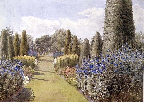 A füves határ (akvarell papíron) alkotó: Lady Alice Willoughby