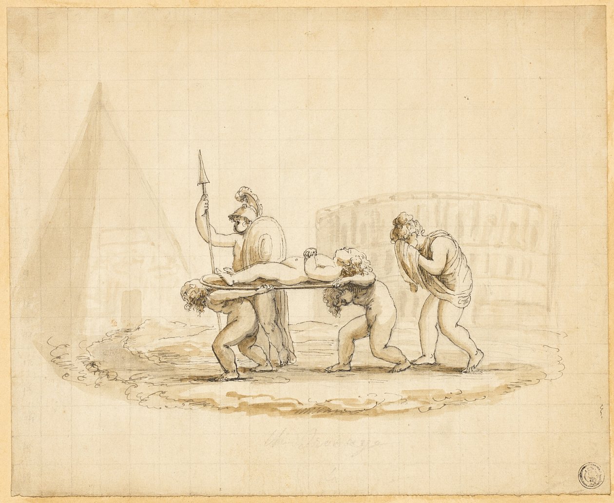 Putti Enacting római temetési menet alkotó: Lady Diana Beauclerk