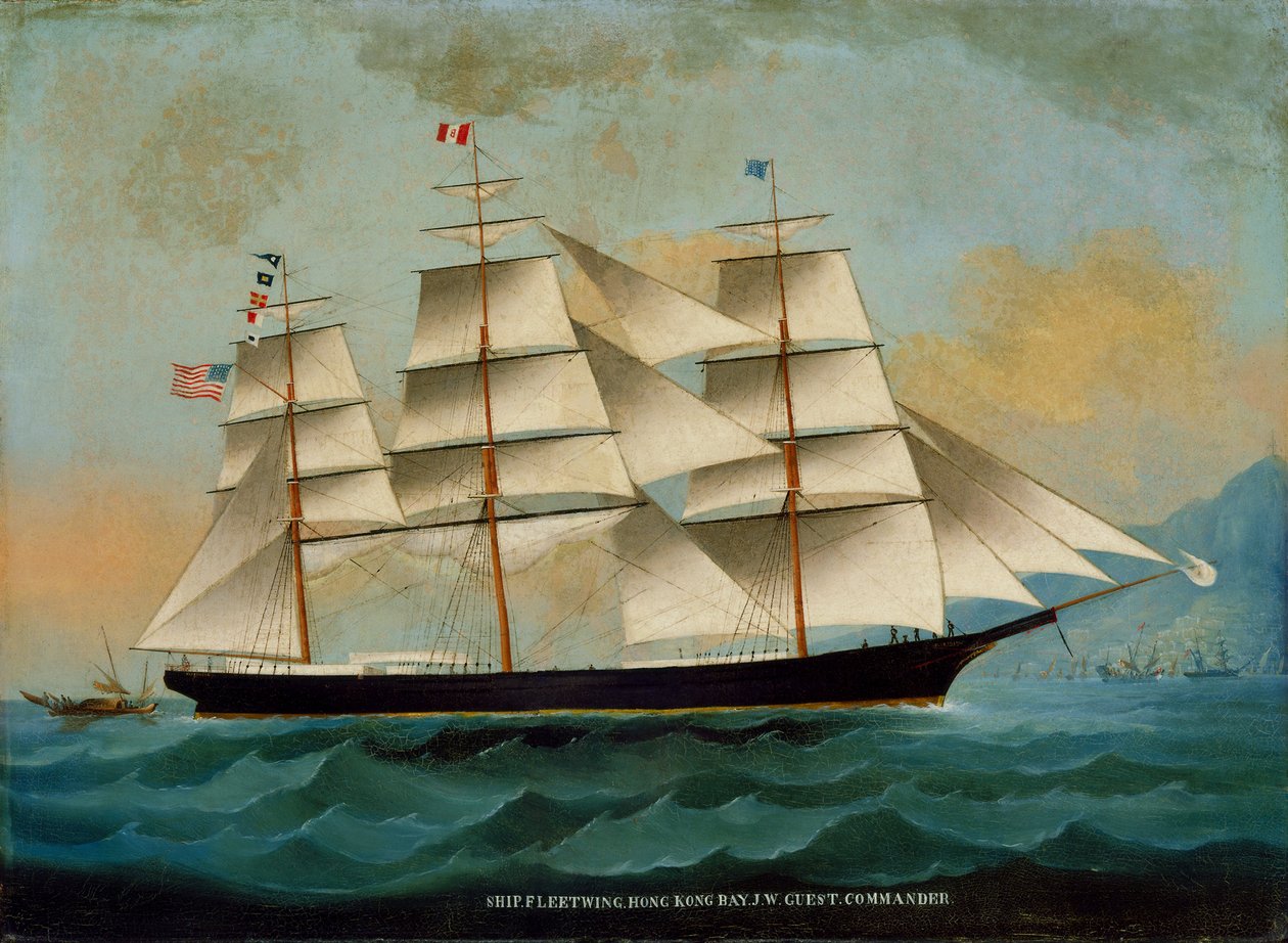 A Fleetwing hajó, Hong Kong-öböl, J. W. Guest, parancsnok alkotó: Lai Sung