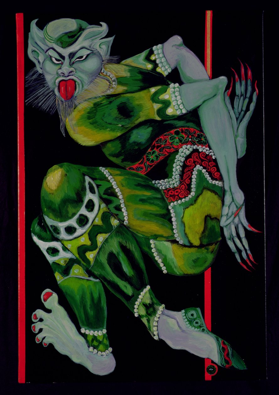 Az ördög, Bakst után (I. rész), 1992 (akril, vászon) (lásd még: 279212) alkotó: Laila Shawa